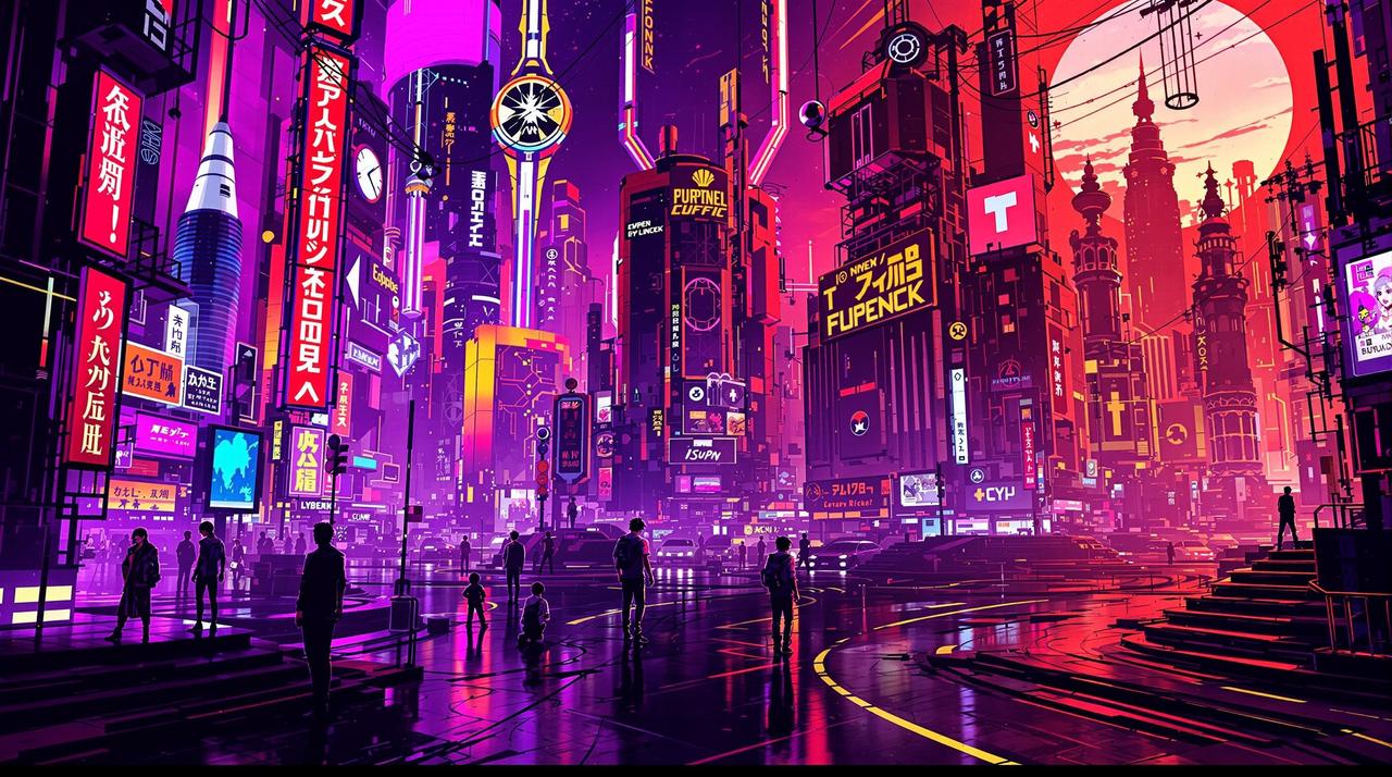 同人创作分享：暗夜行者赛博朋克风格插画合集 - 韩国漫画在线观看热议话题